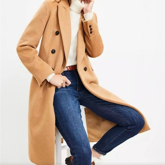 LOFT Women Double Breasted Tan Coat Jacket Size XXL - Picture 3 of 16